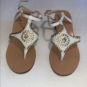 White and gold Jack Rogers sandals